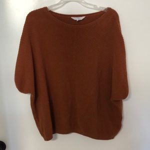 Burnt orange short sleeve knit sweater
